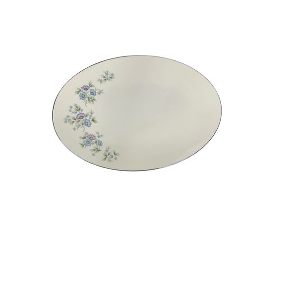 Vintage Lenox Maywood Blue Floral w/ Platinum Edges H502 Serving Platter 16" EPC - Picture 1 of 3